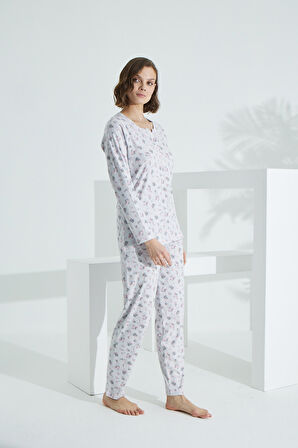 Angelique %100 Pamuk Uzun Kol Kadın Pijama Takımı 21506