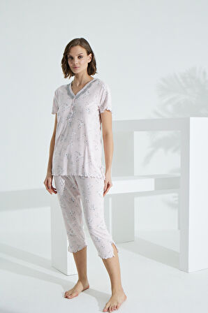 Angelique Bambu Kısa Kol Kadın Kapri Takımı 22250