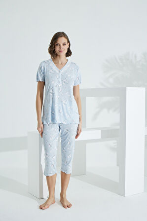 Angelique Bambu Uzun Kol Kadın Pijama Takımı 22252