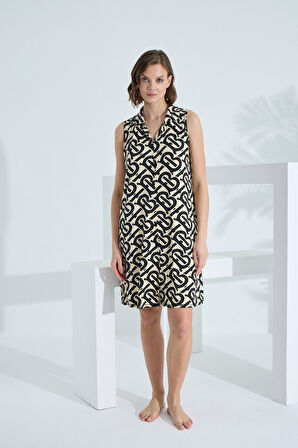 Bambu Kolsuz Cepli Yazlık Kadın Gecelik 72905