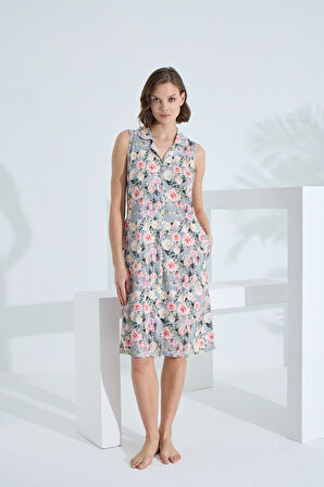 Bambu Kolsuz Cepli Yazlık Kadın Gecelik 72900