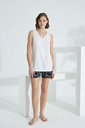 Bambu İp Askılı Yazlık Kadın Şort Takım 70014