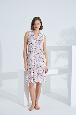 Bambu Kolsuz Cepli Yazlık Kadın Gecelik 72913