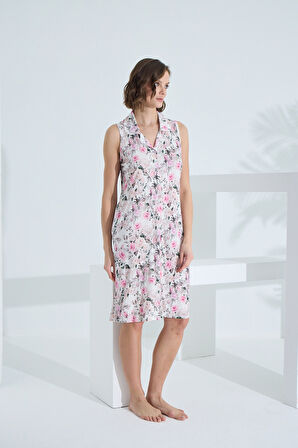 Bambu Kolsuz Cepli Yazlık Kadın Gecelik 72913