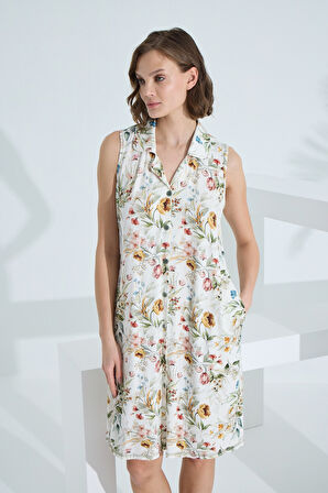 Bambu Kolsuz Cepli Yazlık Kadın Gecelik 72908