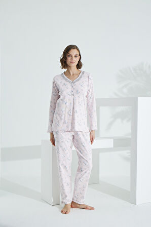 Angelique %100 Pamuk Uzun Kol Kadın Pijama Takımı 21504