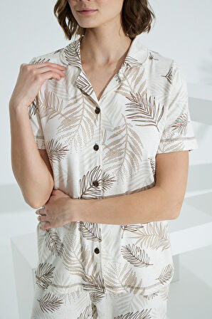 Bambu Kısa Kollu Yazlık Kadın Pijama Takımı 73376