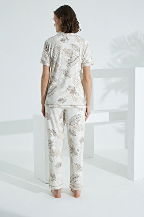 Bambu Kısa Kollu Yazlık Kadın Pijama Takımı 73376