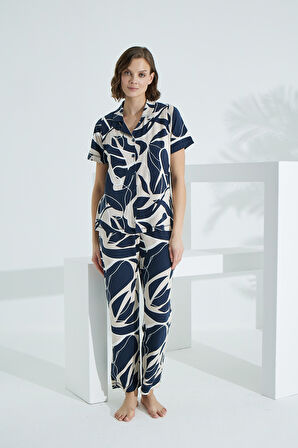 Bambu Kısa Kollu Yazlık Kadın Pijama Takımı 73377