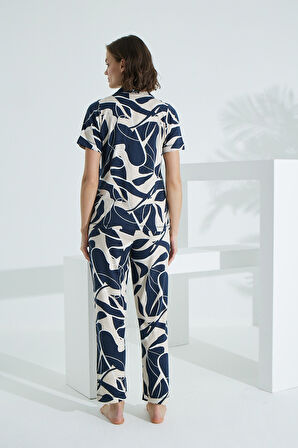 Bambu Kısa Kollu Yazlık Kadın Pijama Takımı 73377