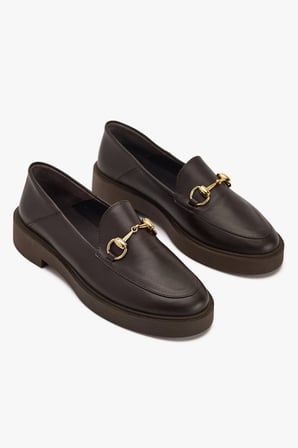 Kadın Metal Tokalı Loafer – Hakiki Deri Günlük Ayakkabı