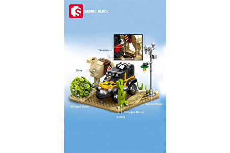 Sembo Block Cool Convoy Wranger Off-Road 358 Parça Yapı Blokları LEGO ile Uyumlu (714319)
