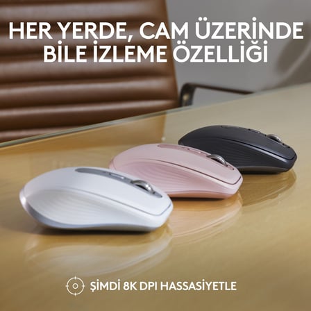 Logitech MX Anywhere 3S Kompakt 8000 DPI Optik Sensörlü Sessiz Bluetooth Kablosuz Mouse - Beyaz