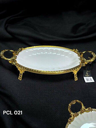 Royking Elegance Oval Sunum Tabak Gold 41CM PCL 021