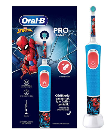 Oral-B Vitality Pro Spiderman Özel Seri Çocuklar İçin Şarj Edilebilir Diş Fırçası