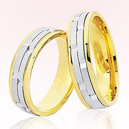 Sarı Beyaz Altın Alyans 7009