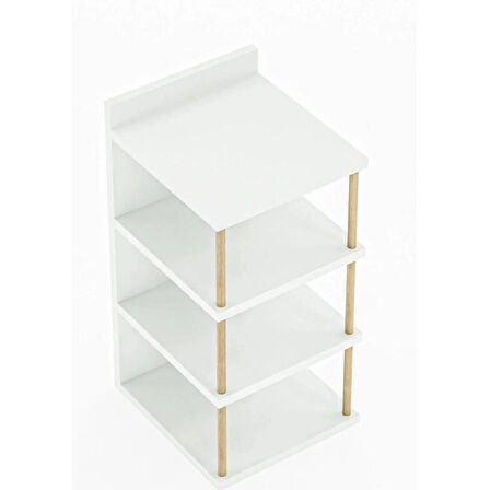 Reyo Çok Amaçlı 4 Raflı Ayakkabılık, Banyo, Mutfak Düzenleyici Organizer Beyaz