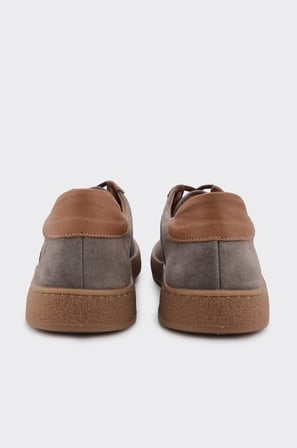 Hakiki Deri Bağcıklı Kadın Sneaker