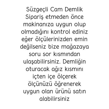 Seninürünün 1. Kalite Isıya Dayanıklı Süzgeçli Borosilikat Cam Demlik Ketil Üstü Cam Demlik 700 Ml Siyah