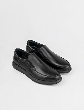 Cabani Hakiki Deri Siyah Klasik Erkek Günlük Ayakkabı