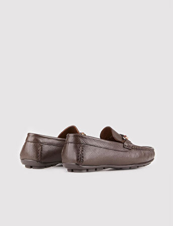 Hakiki Deri Kahverengi Kemerli Erkek Loafer Ayakkabı