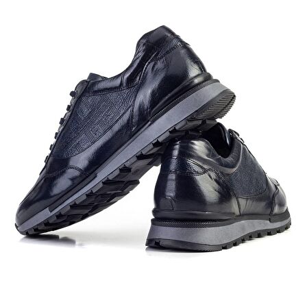 Cabani Hakiki Deri Lacivert Erkek Günlük Ayakkabı