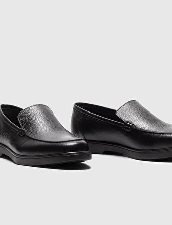 Hakiki Deri Siyah Erkek Loafer