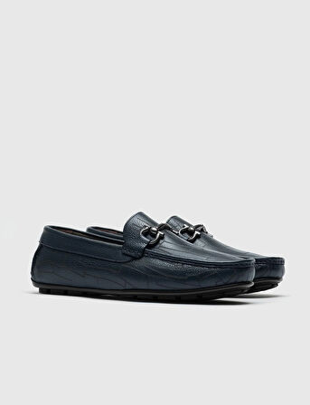Hakiki Deri Lacivert Erkek Loafer
