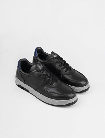 Cabani Hakiki Deri Siyah Bağcıklı Erkek Spor Ayakkabı