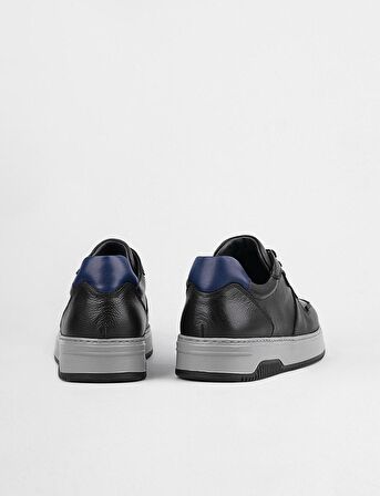 Cabani Hakiki Deri Siyah Bağcıklı Erkek Spor Ayakkabı