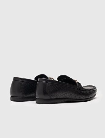 Hakiki Deri Siyah Erkek Loafer