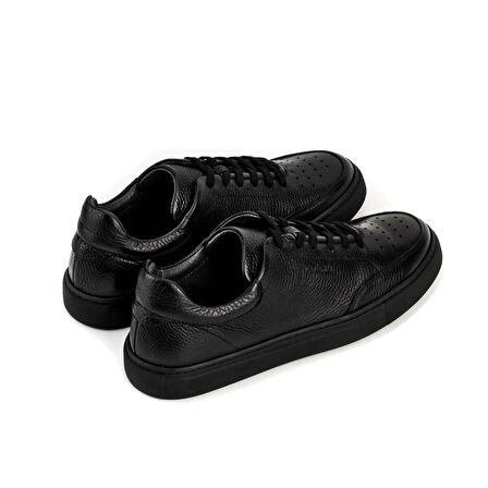 Cabani Hakiki Deri Siyah Erkek Spor Ayakkabı