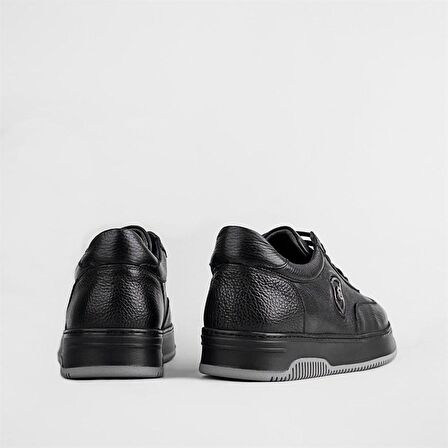 Cabani Hakiki Deri Siyah Bağcıklı Erkek Spor Ayakkabı