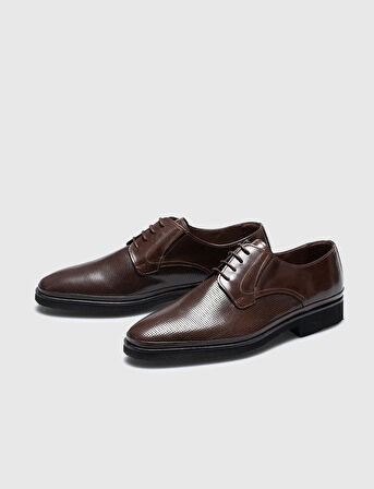 Hakiki Deri Kahverengi Bağcıklı Erkek Klasik Ayakkabı