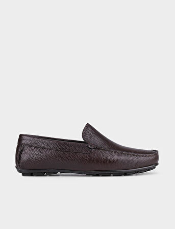 Kauçuk Tabanlı Hakiki Deri Kahverengi Erkek Loafer