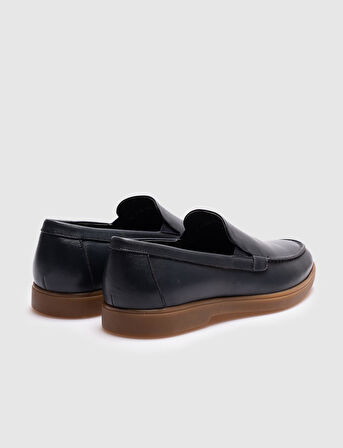 Cabani Hakiki Deri Lacivert Klasik Erkek Günlük Ayakkabı