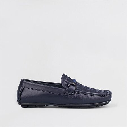 Cabani Hakiki Deri Lacivert Erkek Loafer