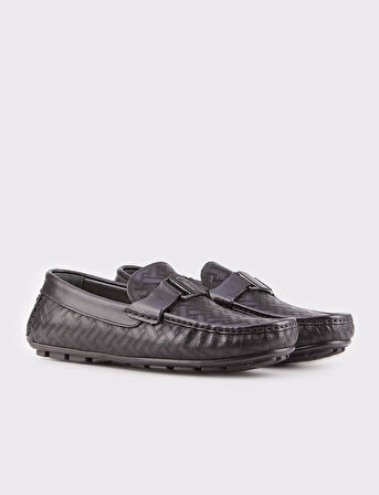 Hakiki Deri Siyah Erkek Loafer