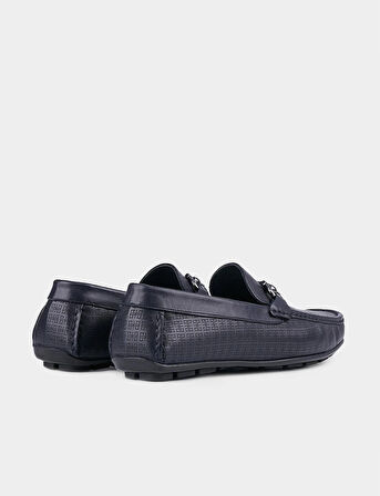 Hakiki Deri Erkek Lacivert Loafer Ayakkabı