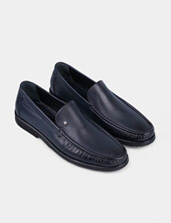 Cabani Hakiki Deri Lacivert Erkek Günlük Ayakkabı