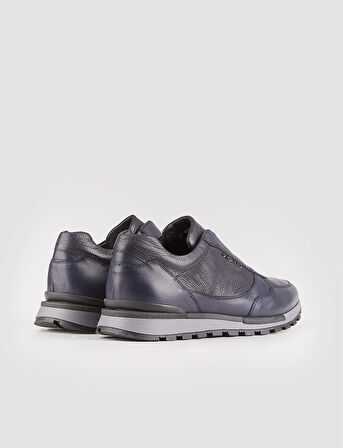 Kauçuk Taban Hakiki Deri Lacivert Erkek Spor Ayakkabı