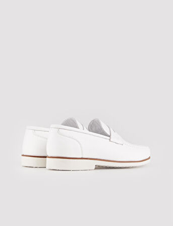 Cabani Hakiki Deri Beyaz Erkek Klasik Günlük Ayakkabı