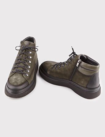 Hakiki Deri Haki Bağcıklı Fermuarlı Erkek Günlük Bot