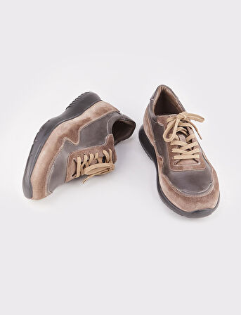 Hakiki Deri Vizon Bağcıklı Erkek Spor Ayakkabı