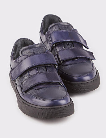 Erkek Hakiki Deri Lacivert Spor Ayakkabı