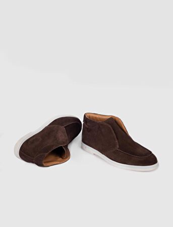 Süet Hakiki Deri Kahverengi Erkek Günlük Bot