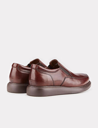 Erkek Hakiki Deri Kahverengi Günlük Ayakkabı