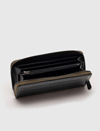 Cabani Hakiki Deri Yeşil Kadın Cüzdan