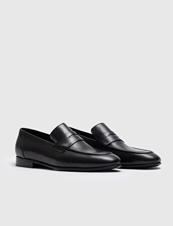 Hakiki Deri Siyah Kemerli Erkek Klasik Ayakkabı