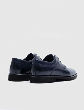 Hakiki Deri Lacivert Bağcıklı Erkek Günlük Ayakkabı
